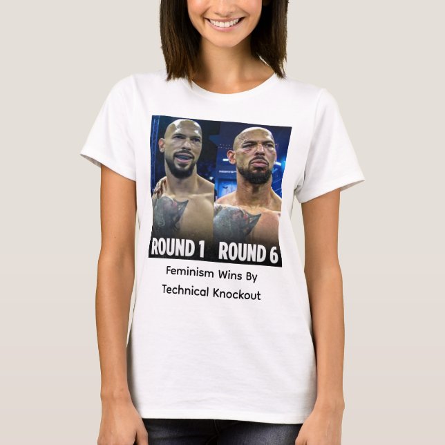 Feminism Wins By Technical Knockout T-Shirt (Front)