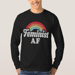 Feminist AF Retro Vintage 60s 70s Style Women Femi T-Shirt