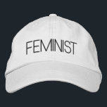Feminist black white modern embroidered hat<br><div class="desc">Feminist black white modern Embroidered Baseball Cap</div>