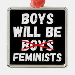 Feminist Boy - Boys Will Be Feminists II Metal Tree Decoration