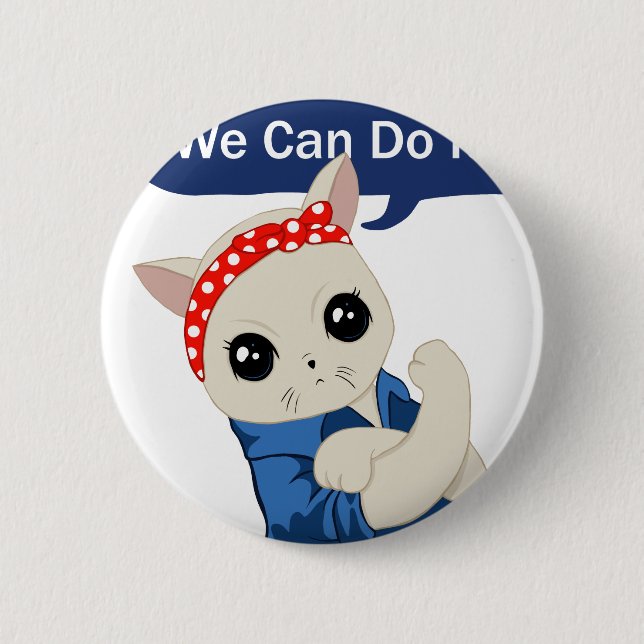 Feminist Cat 6 Cm Round Badge (Front)