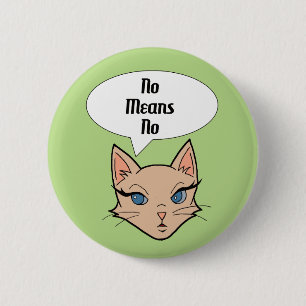 Feminist Cat Cartoon Illustration 6 Cm Round Badge