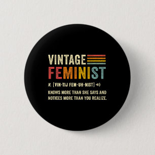 Feminist Definition Knows More Than She Says Retro 6 Cm Round Badge