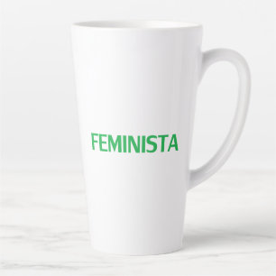 Feminist feminista in Spanish green white modern Latte Mug