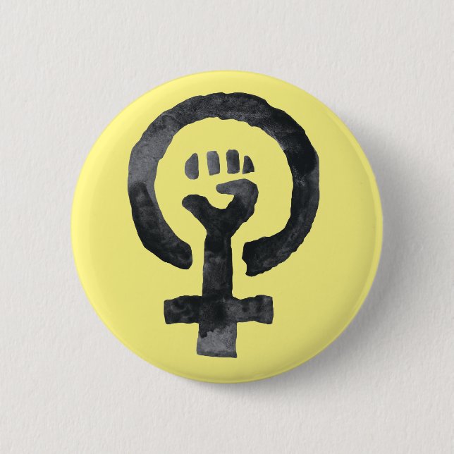Feminist Fist Symbol 6 Cm Round Badge (Front)