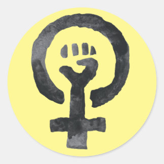 Feminist Fist Symbol Classic Round Sticker