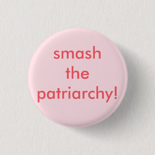 feminist girl power round button (Front)