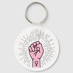 Feminist hand with female symbol key ring