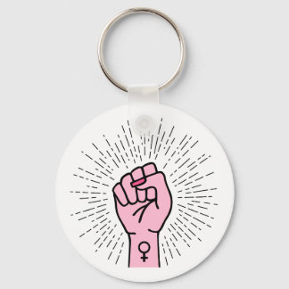 Feminist hand with female symbol key ring