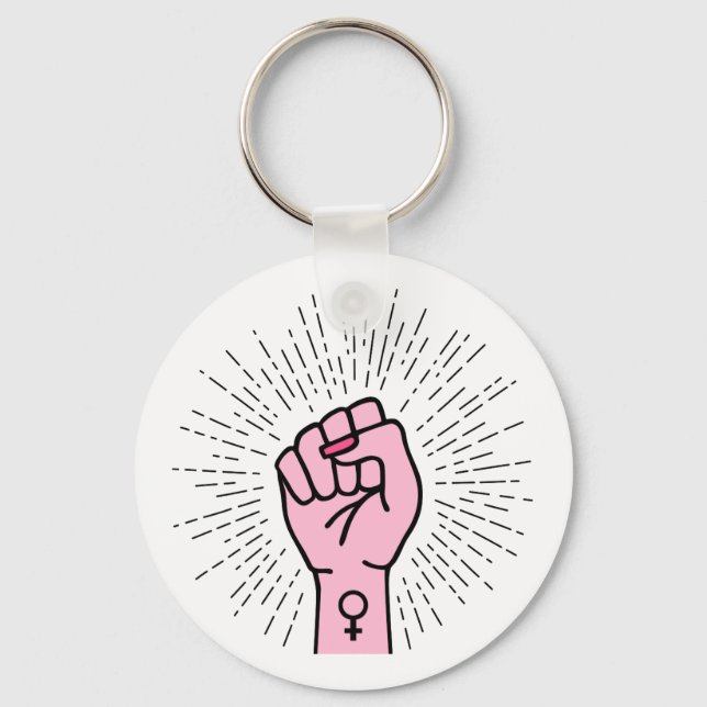 Feminist hand with female symbol key ring (Front)