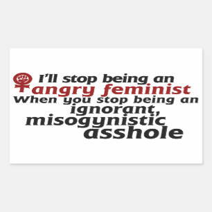 Feminist humour rectangular sticker