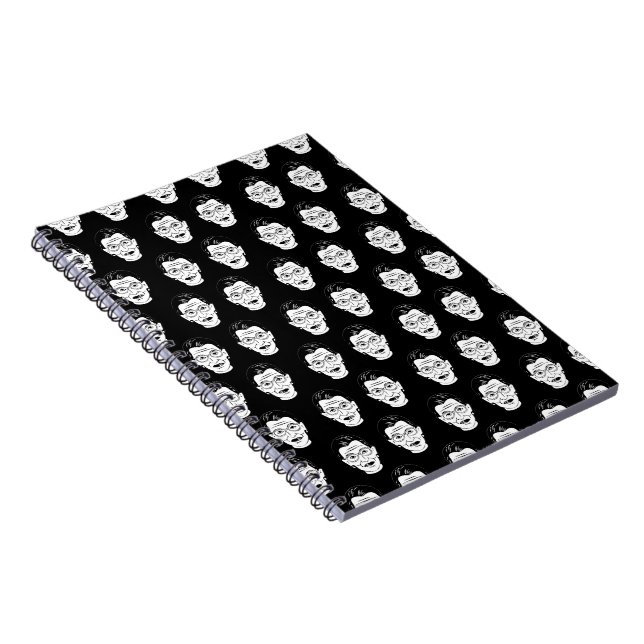 Feminist Icon Style Black White Portrait Pattern Notebook (Right Side)