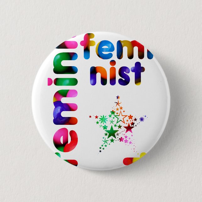 Feminist Jellybean 6 Cm Round Badge (Front)