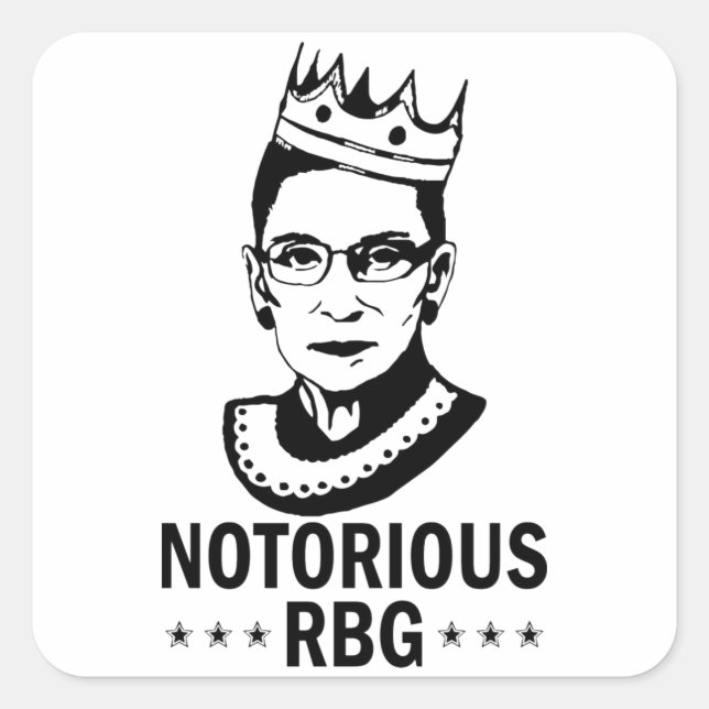 Feminist, Notorious RBG, Ruth Bader Ginsburg Square Sticker (Front)