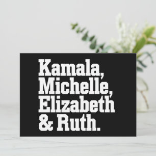 Feminist Political Kamala Michelle Elizabeth Ruth Invitation