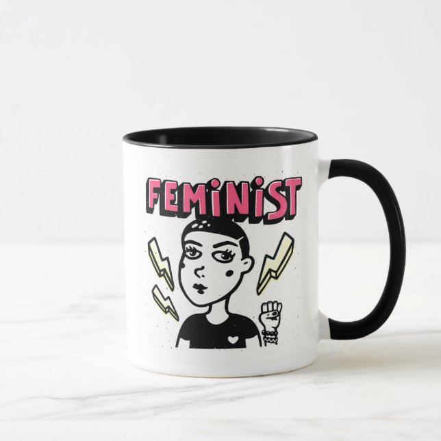 Feminist Pop Art Girl Mug (Right)