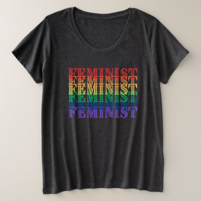 Feminist Pride  Plus Size T-Shirt (Design Front)