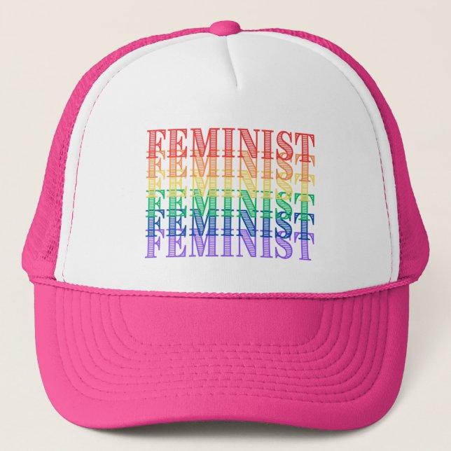 feminist pride rainbow hat (Front)