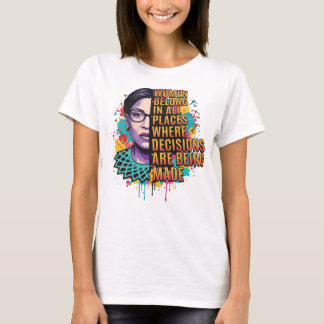 Feminist Quote Tee with Artistic Empowerment 