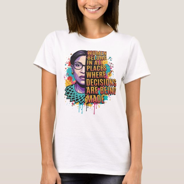 Feminist Quote Tee with Artistic Empowerment  (Front)
