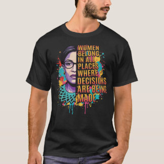 Feminist Quote Tee with Artistic Empowerment Desig