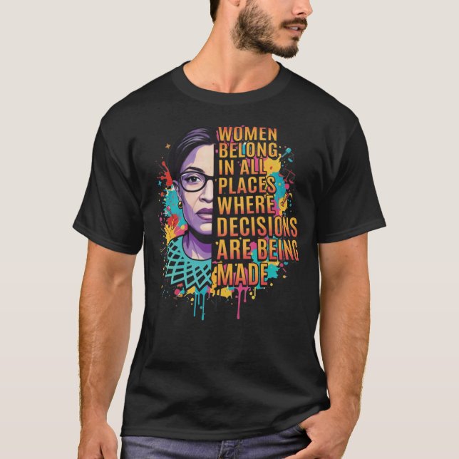 Feminist Quote Tee with Artistic Empowerment Desig (Front)