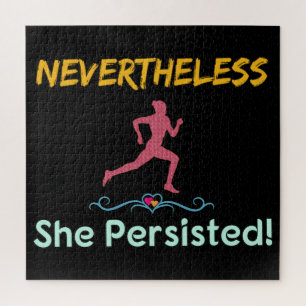 Feminist Runner Nevertheless She Persisted Jigsaw Puzzle