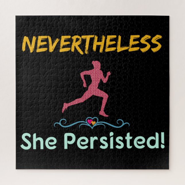 Feminist Runner Nevertheless She Persisted Jigsaw Puzzle (Vertical)