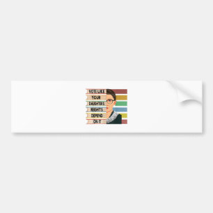 Feminist Ruth Bader Ginsburg RBG Quote Girl With B Bumper Sticker