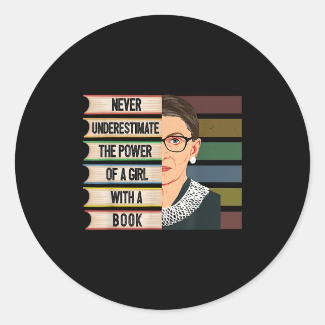 Feminist Ruth Bader Ginsburg Rbg Quote Girl With B Classic Round Sticker (Front)