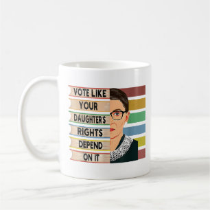 Feminist Ruth Bader Ginsburg RBG Quote Girl With B Coffee Mug