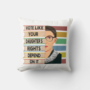 Feminist Ruth Bader Ginsburg RBG Quote Girl With B Cushion