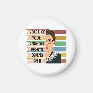 Feminist Ruth Bader Ginsburg RBG Quote Girl With B Magnet