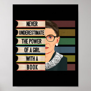 Feminist Ruth Bader Ginsburg Rbg Quote Girl With B Poster