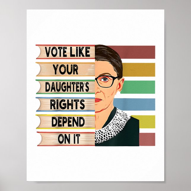 Feminist Ruth Bader Ginsburg RBG Quote Girl With B Poster (Front)