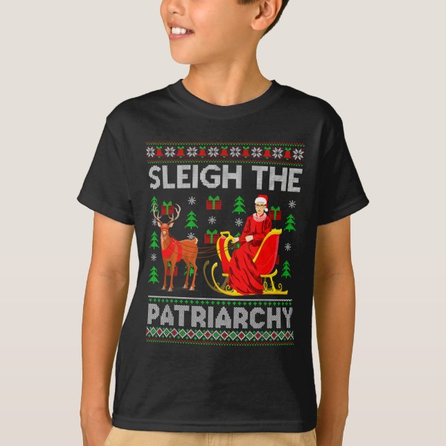 Feminist Ruth Bader Ginsburg Rbg Xmas Sleigh The P T-Shirt (Front)