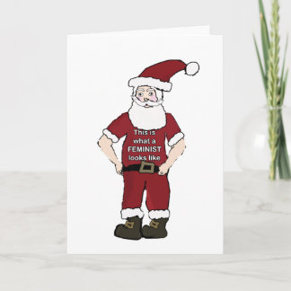 Feminist Santa Christmas Card