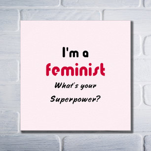 Feminist superpower pink typography poster