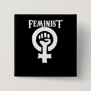 Feminist symbol 15 cm square badge