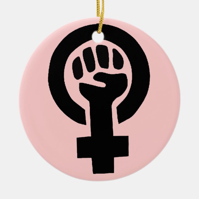 Feminist Symbol Ceramic Tree Decoration (Front)