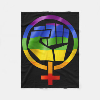 Feminist Symbol Lgbt Resist Pride Fist Rainbow Fla Fleece Blanket