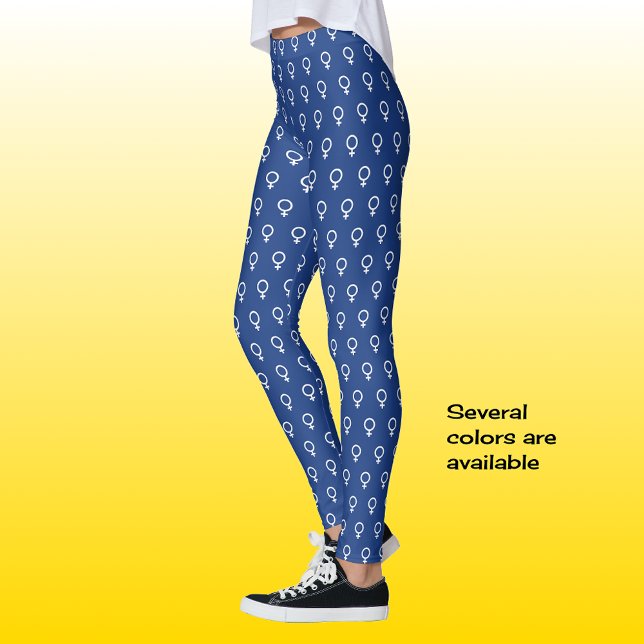 Feminist symbol pattern blue leggings (Creator Uploaded)