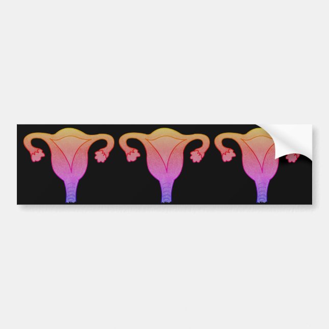 Feminist Uterus bumper sticker (Front)