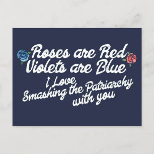 Feminist Valentine Poem Valentine's day Feminism Postcard