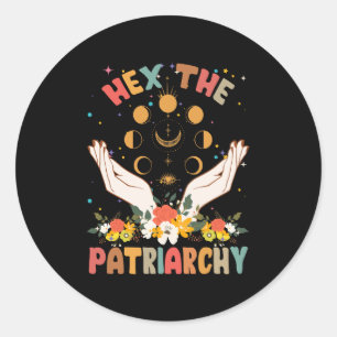 Feminist Witch Hex The Patriarchy Halloween Witch Classic Round Sticker