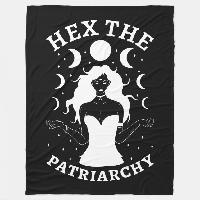 Feminist Witch - Hex The Patriarchy II Fleece Blanket (Front)