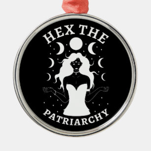 Feminist Witch - Hex The Patriarchy II Metal Tree Decoration
