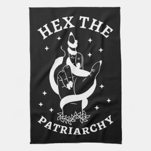 Feminist Witch - Hex The Patriarchy III Tea Towel