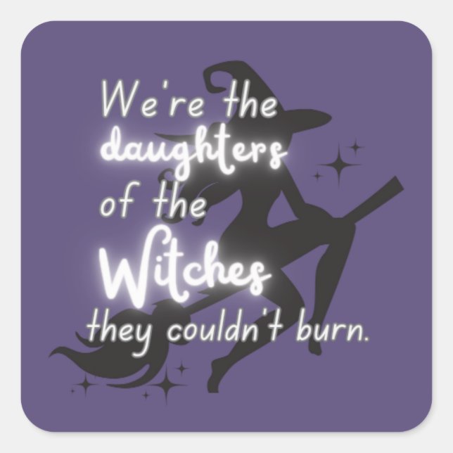 "Feminist Witch" Square Sticker (Front)