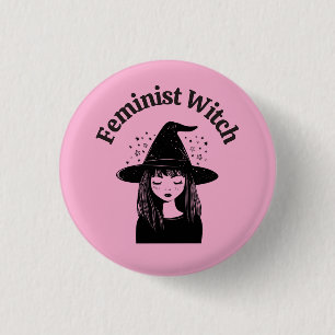 Feminist Witch Women Empowerment Political Humour 3 Cm Round Badge